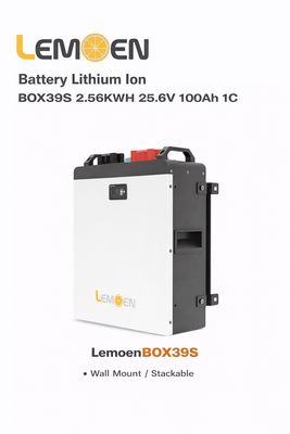 Lemoen Battery Lithium Ion BOX39S 2.56KWH 25.6V 100Ah 1C (Wall Mount / Stackable) (LemoenBOX39S)