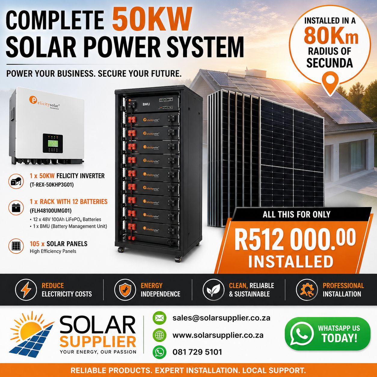 50KW Felicity solar system complete with installation