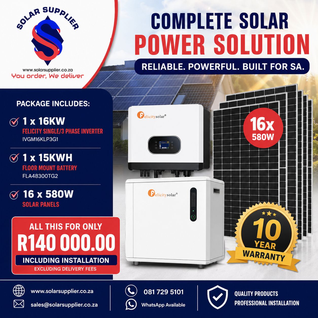 16KW Felicity solar single phase or 3 phase