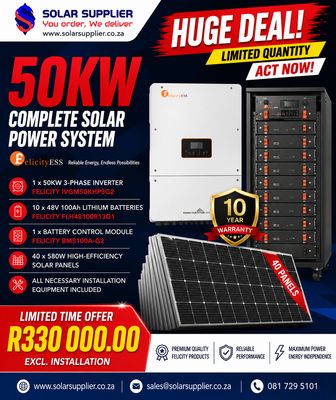50Kw Felicity solar with batteries and solar panels