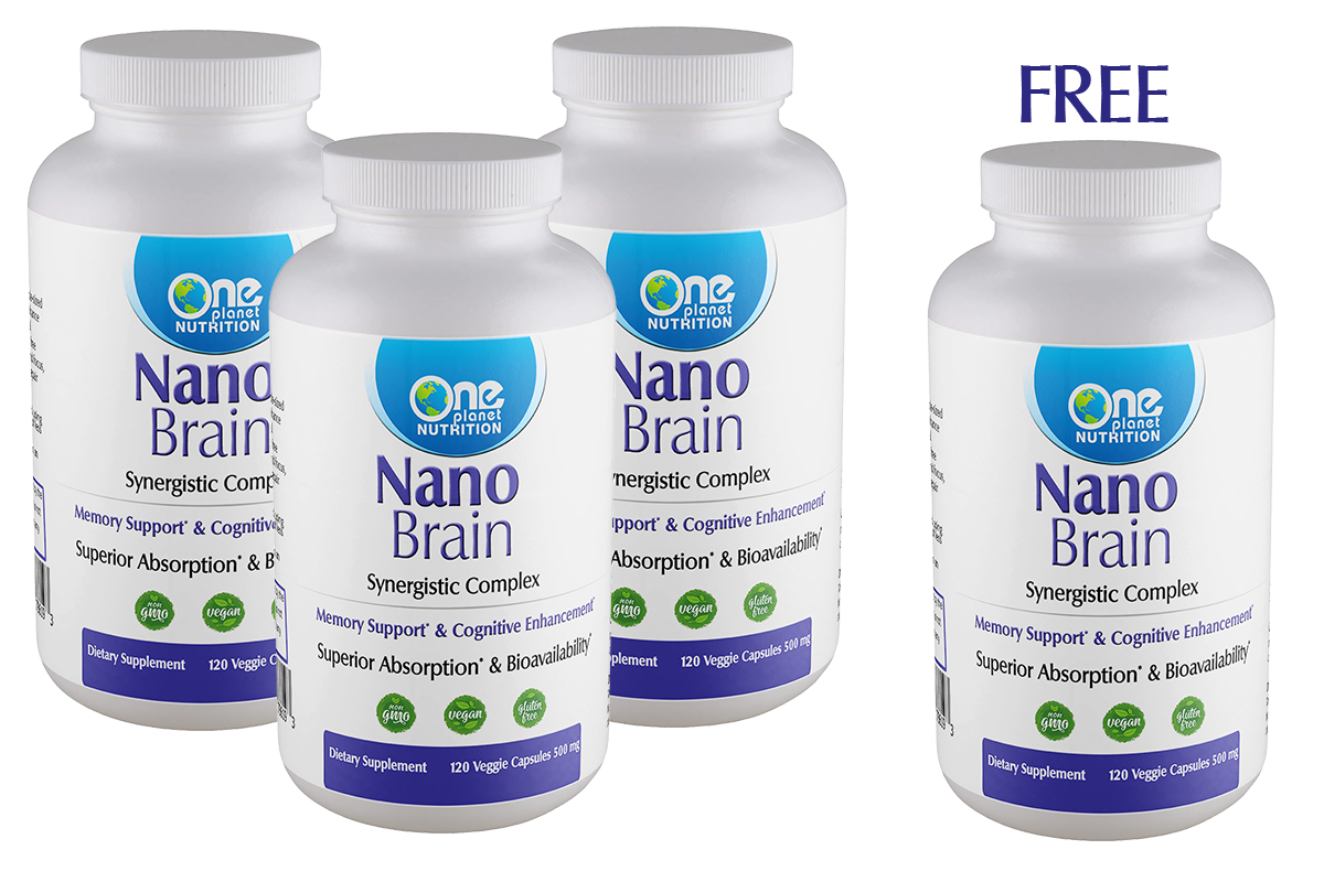 Nano Brain - 120 Caps - 500 mg - Buy 3 Get 1 Free