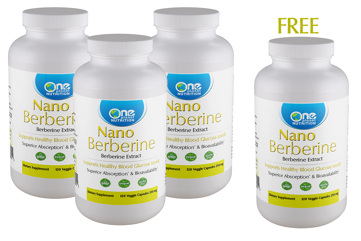 Nano Berberine - 120 Caps - 250 mg - Buy 3 Get 1 Free