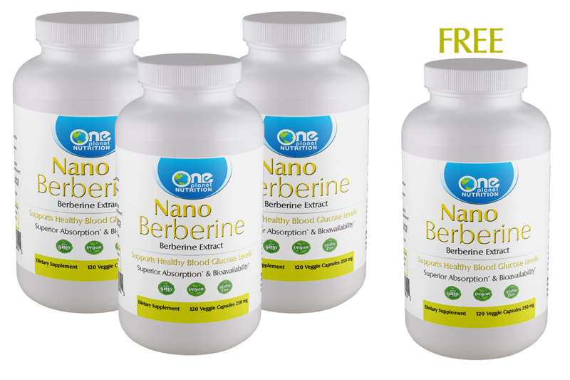 Nano Berberine - 120 Caps - 250 mg - Buy 3 Get 1 Free