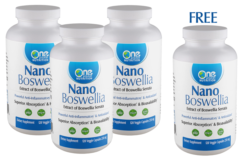 Nano Boswellia (Frankincense) - 120 Caps - 250 mg - Buy 3 Get 1