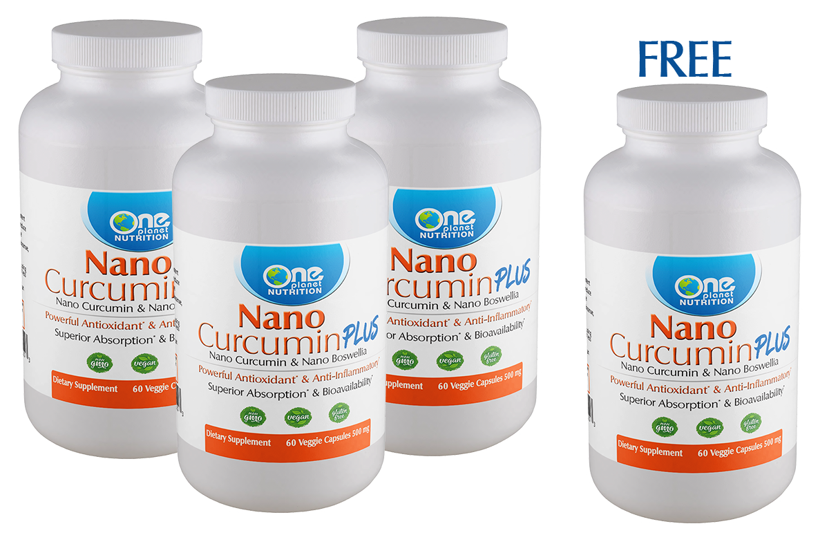 Nano Curcumin Plus - 60 Caps - 500 mg - Buy 3 Get 1 Free