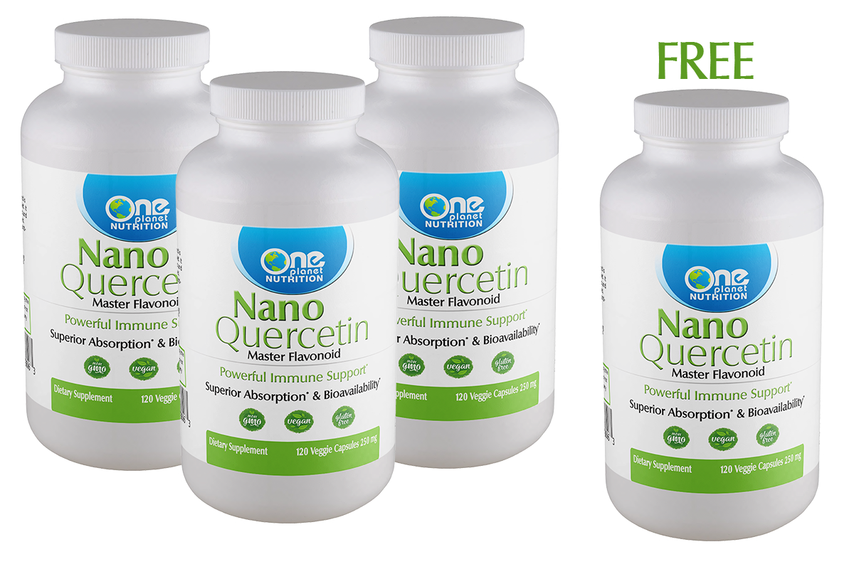 Nano Quercetin - 120 Caps - 250 mg - Buy 3 Get 1 Free