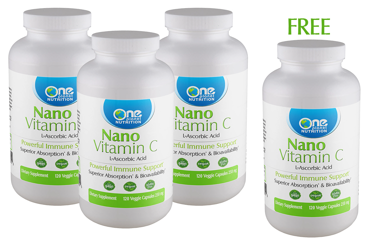 Nano Vitamin C - 120 Caps - 250 mg - Buy 3 Get 1 Free