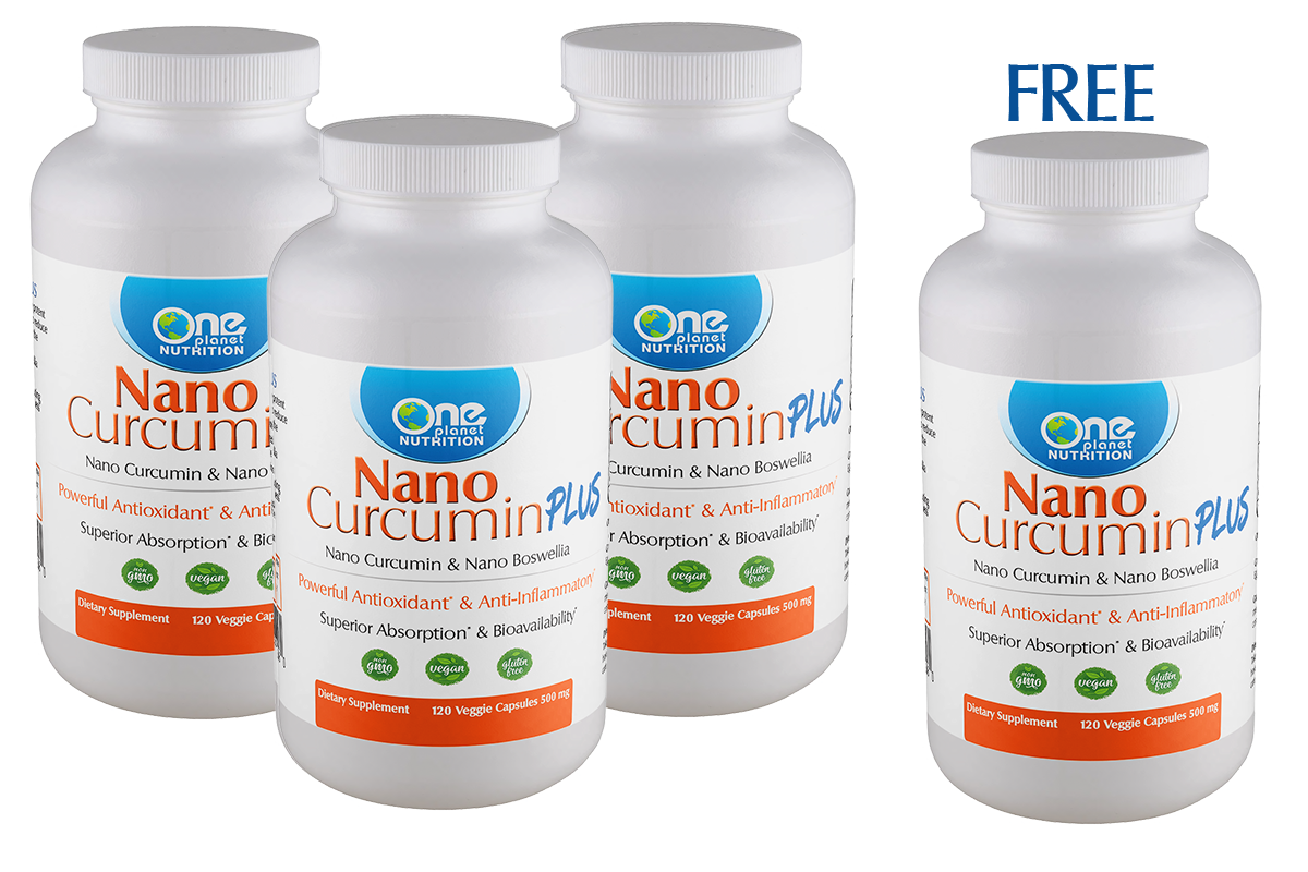 Nano Curcumin Plus - 120 Caps - 500 mg - Buy 3 Get 1 Free