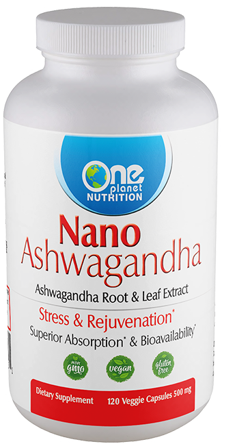 Nano Ashwagandha  Root &amp; Leaf - 120 Caps - 500 mg