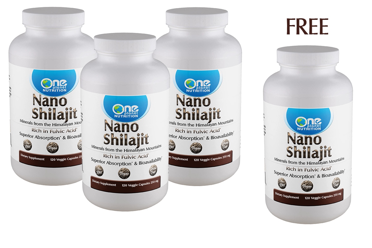 Nano Shilajit - 120 Caps - 250 mg - Buy 3 Get 1