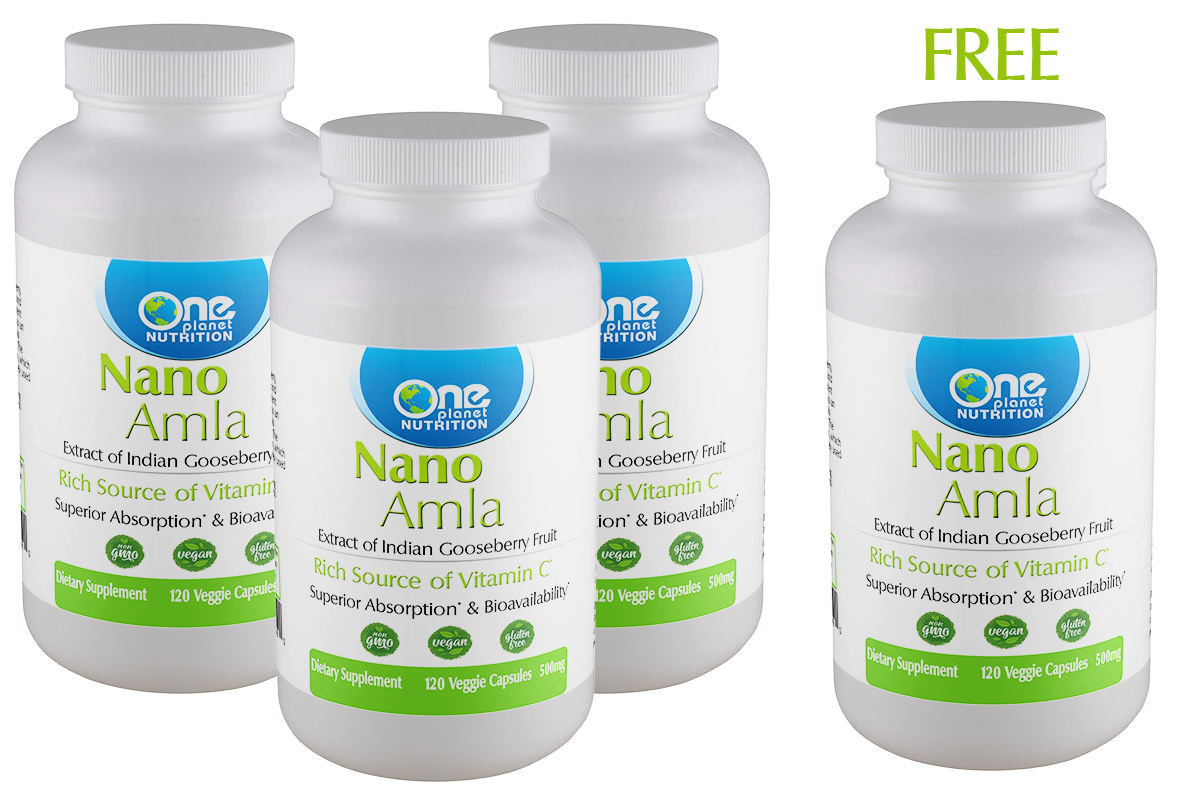 Nano Amla - 120 Caps - 500 mg - Buy 3 Get 1 Free