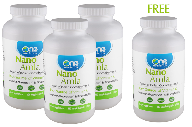 Nano Amla - 120 Caps - 500 mg - Buy 3 Get 1 Free