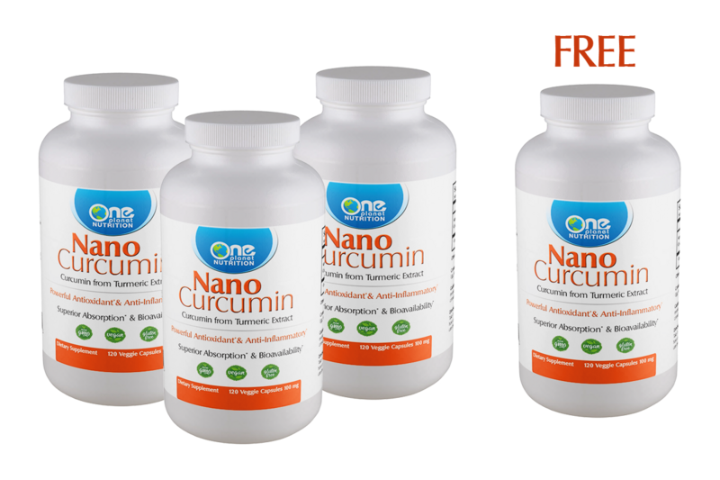 Nano Curcumin - 120 Caps - 100 mg - Buy 3 Get 1 Free