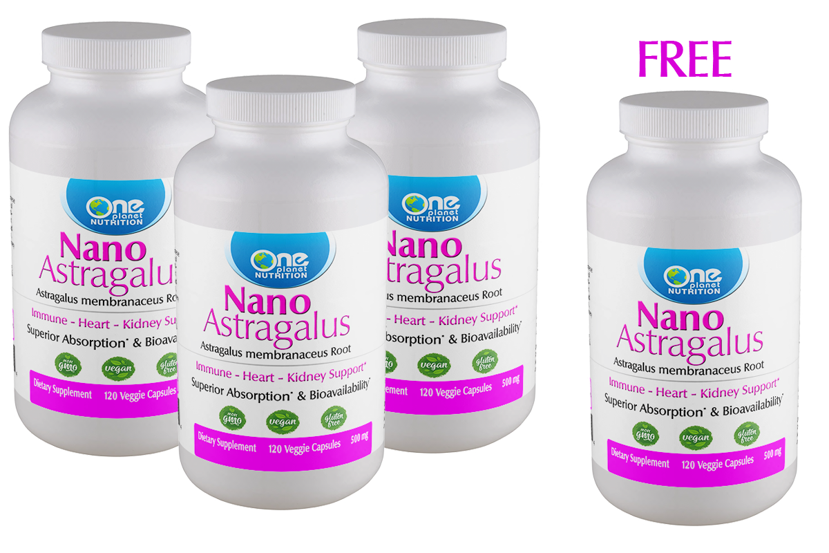 Nano Astragalus - 120 Caps - 500 mg - Buy 3 Get 1 Free