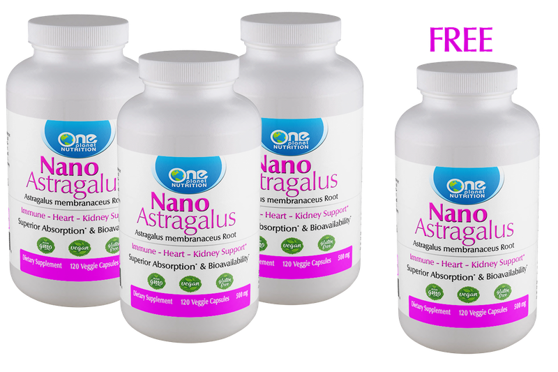 Nano Astragalus - 120 Caps - 500 mg - Buy 3 Get 1 Free