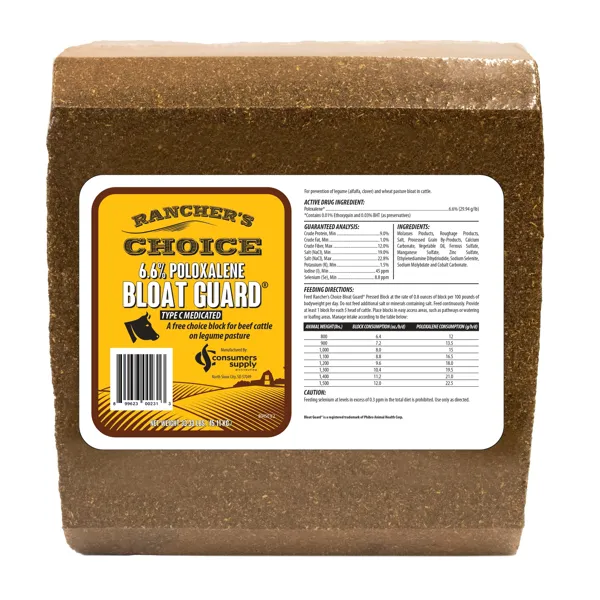 B9450-RANCHERS CHOICE 6.6% POLOXALENE BLOAT GUARD PRESSED BLOCK
