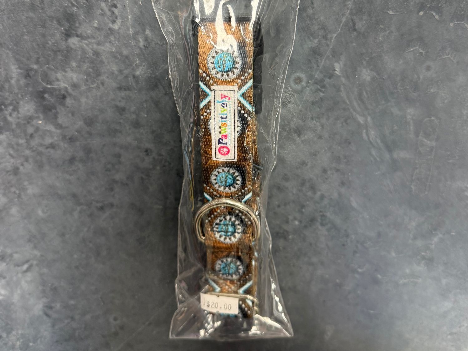 Pawsitively Brown Western Print Pet Collar Medium (15"-18")