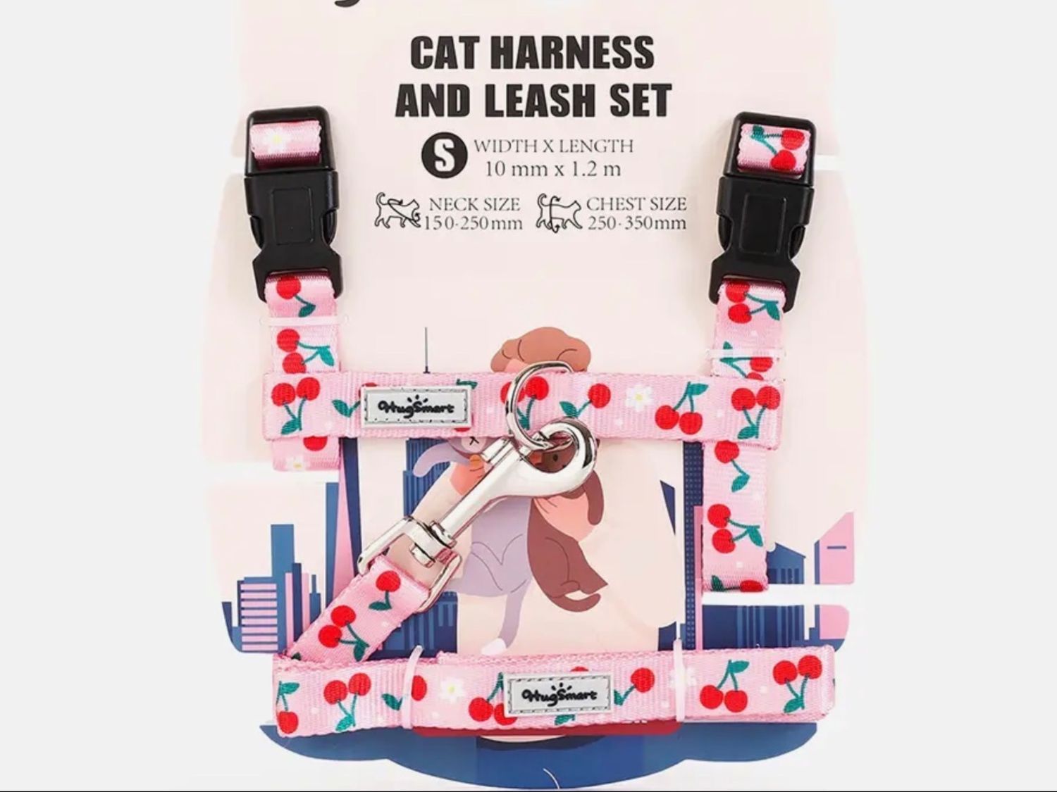 Hugsmart Products Inc - HugSmart Pet - Cat Harness &amp; Leash Set | Cherry - S