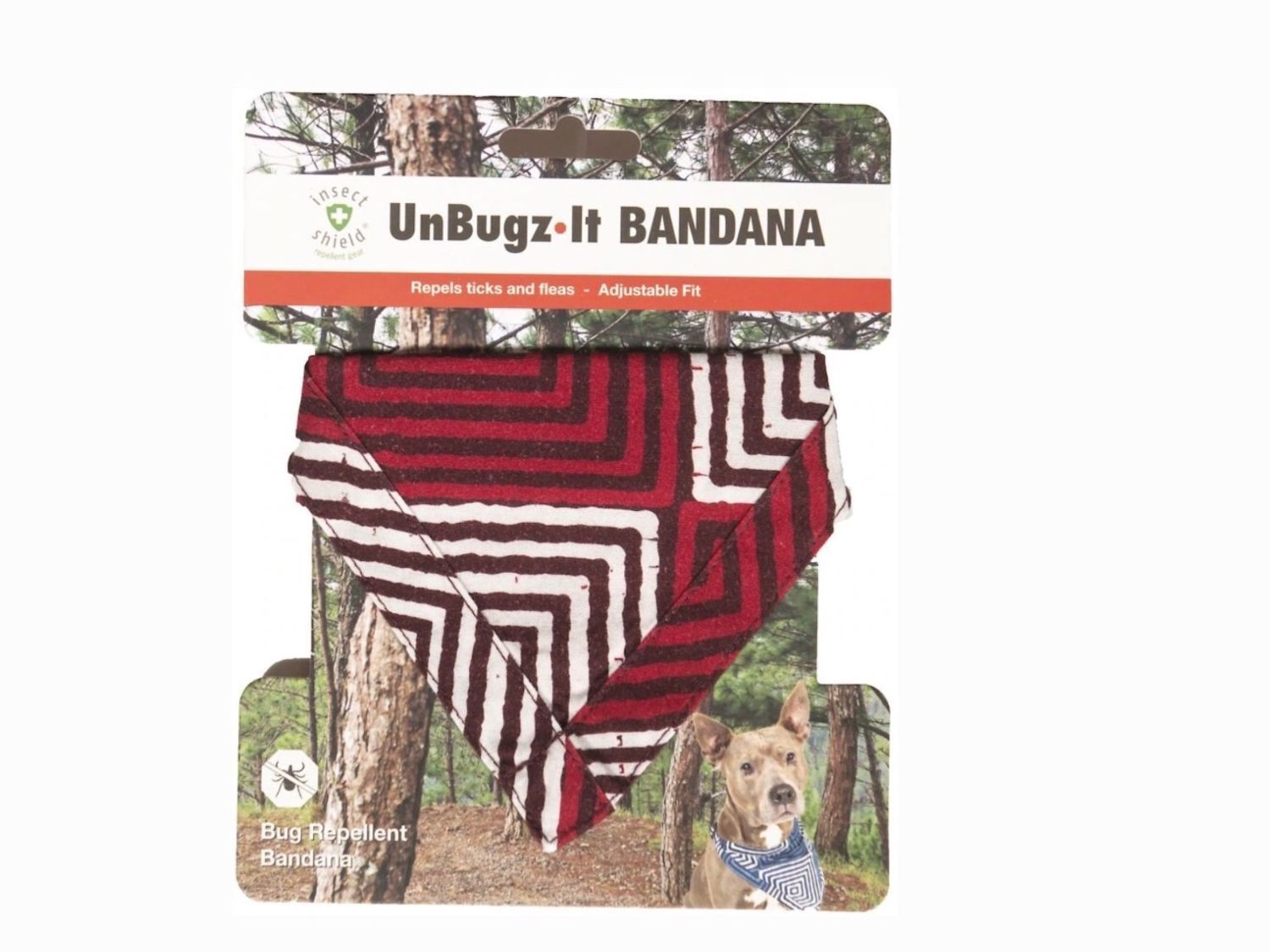 Dog Gone Smart - Un-Bugz-It Bandanas with Clips - Red Square Medium