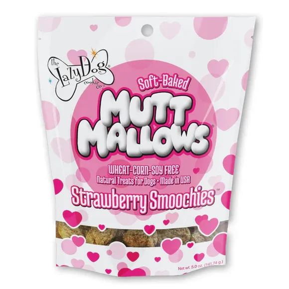 Lazy Dog Mutt Mallows Strawberry Smoochies Dog Treat 5oz