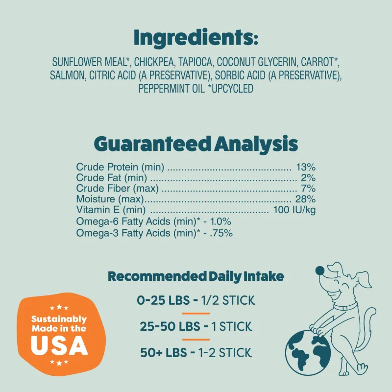 Shameless Carrate Chomp Dental Sticks Dog Treats 7.2 oz