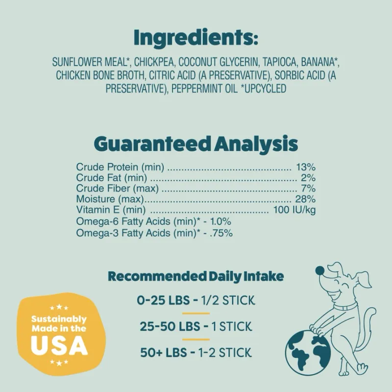 Shameless Banana Bone-anza Dental Sticks Dog Treats 7.2 oz