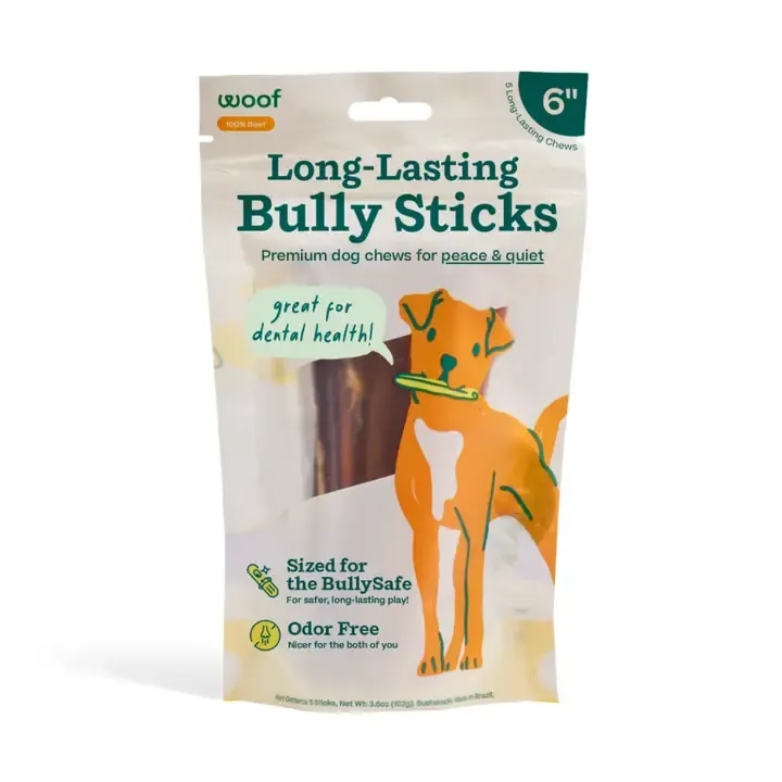 Woof Bullysafe Bully Stick 6" 5pack