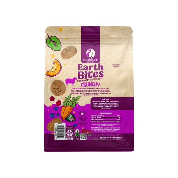 Earthborn EarthBites Grain-free Crunchy Dog Treats Lamb Protein 2lb