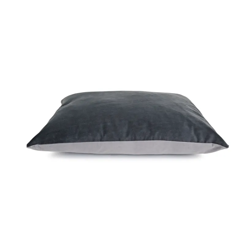 Renewed 2 Toned Pillow Bed - Velvet Dark Grey/Light Grey Medium