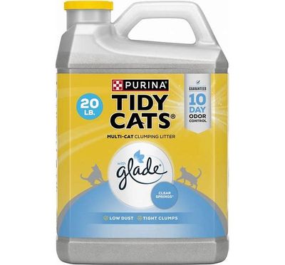 Tidy Cats Clumping Cat Litter, Glade Clear Springs Deodorizing, 20 Lb.