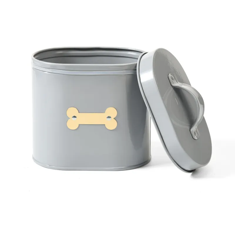 Park Life Designs - Cheshire Oval Pet Treat Canister - Grey