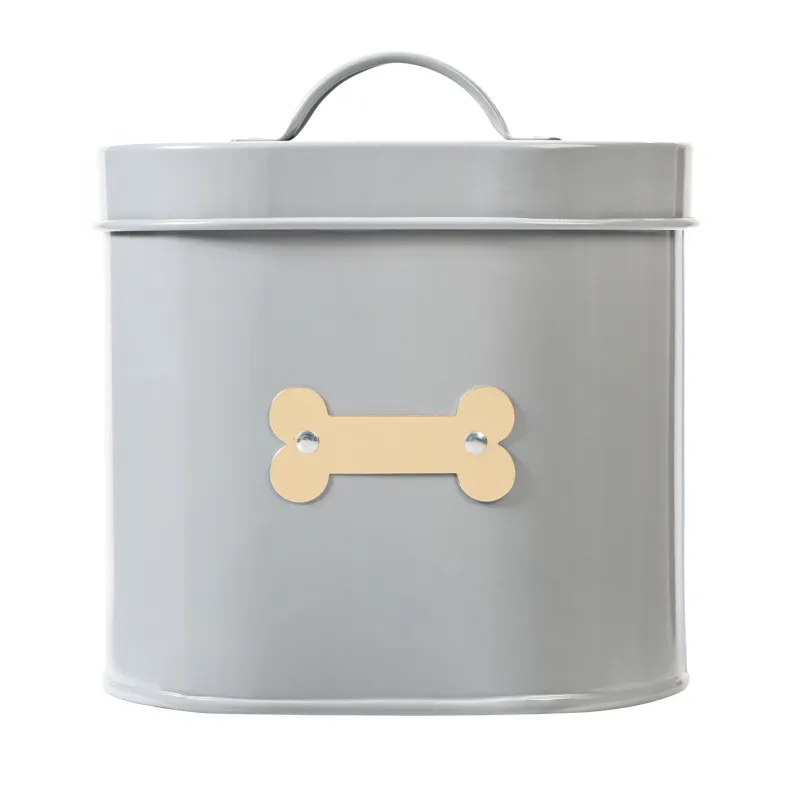 Park Life Designs - Cheshire Oval Pet Treat Canister - Grey