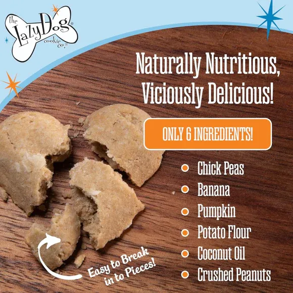 Grain Free Lazy Dog Boxed Biscuits Crushed Peanut Sprinkled Banana 14oz 