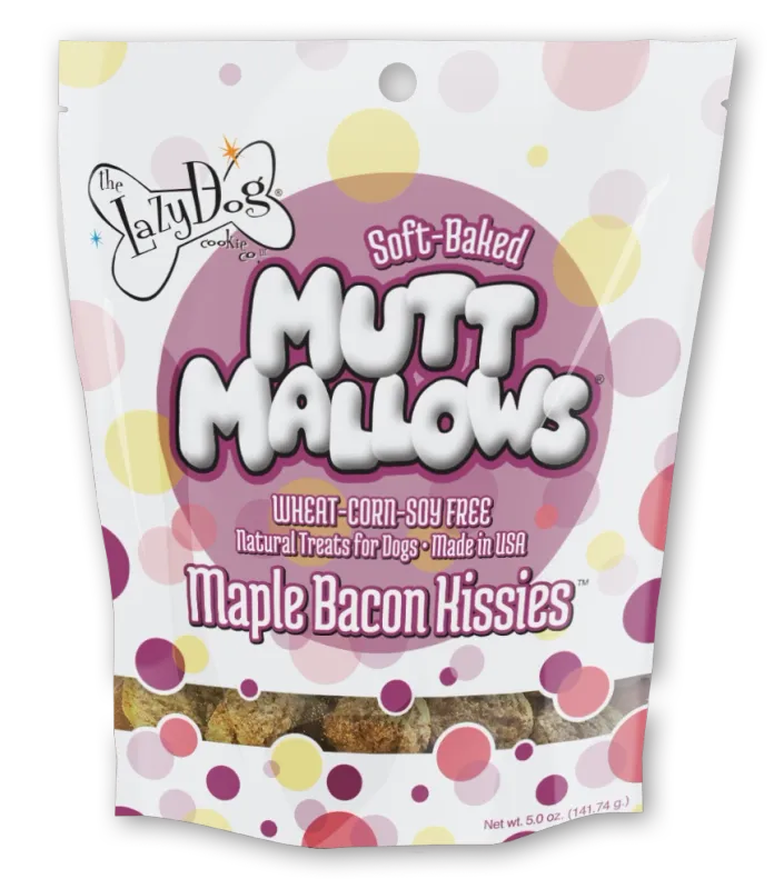 Lazy Dog Mutt Mallows Maple Bacon Kissies Dog Treat 5oz