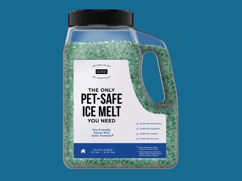 Natural Rapport Pet Friendly Ice Melt - Calcium Chloride Free, Pet Safe Ice Melter, Rock Salt Alternative - 10#