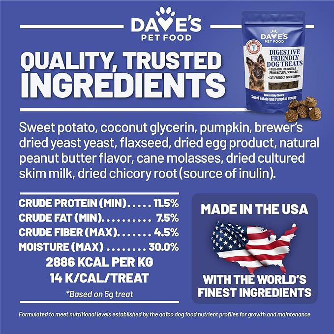 Dave's Pet Food Digestive-Friendly Sweet Potato &amp; Pumpkin Recipe Treats For Dogs (5 oz)