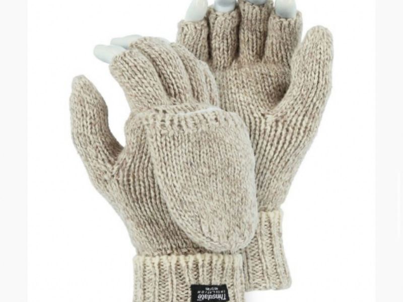 3422-FLIP OVER FINGER MITTEN RAGWOOL WITH THINSULATE XL