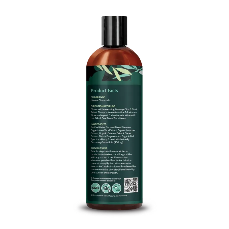 Pet Releaf Skin &amp; Coat Releaf Itchy &amp; Dry Skin w/ Aloe &amp; Oatmeal Dog CBD Shampoo