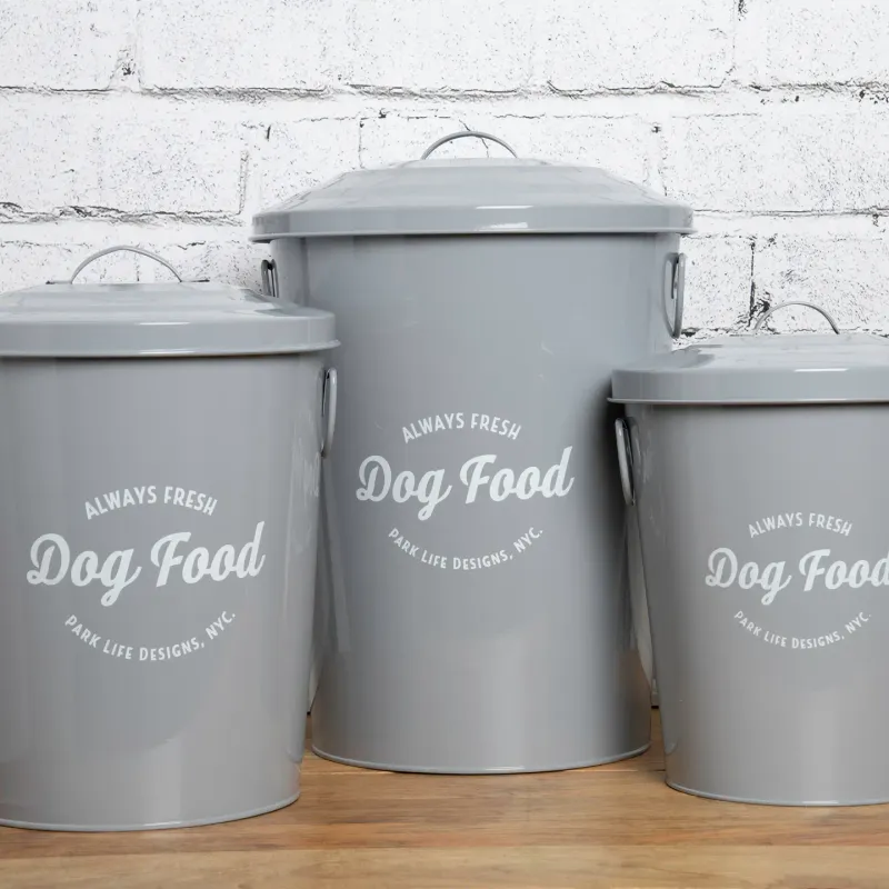Park Life Designs - Andreas Grey Pet Food Storage Canisters - Medium