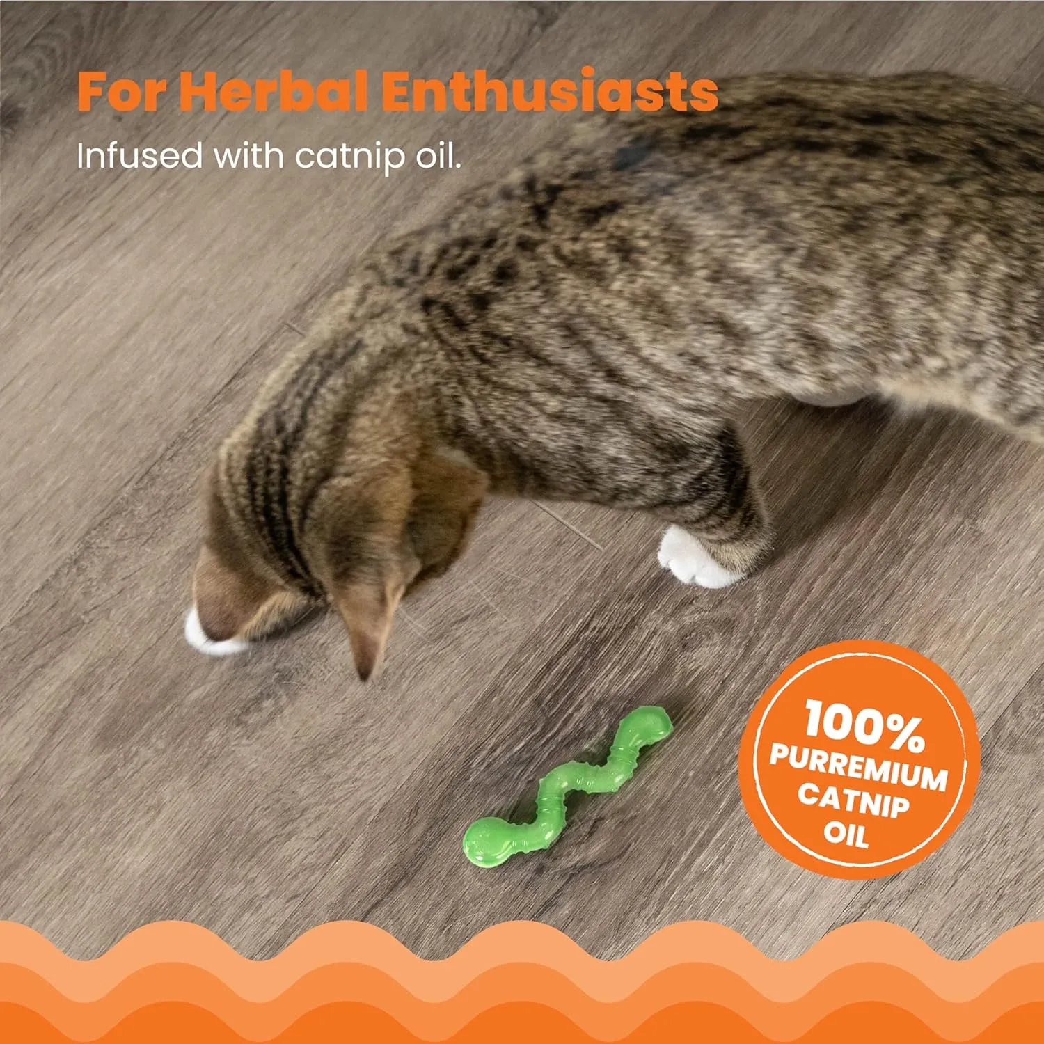 Catstages Orkakat Wiggle Worm Dental Catnip Cat Chew Toy