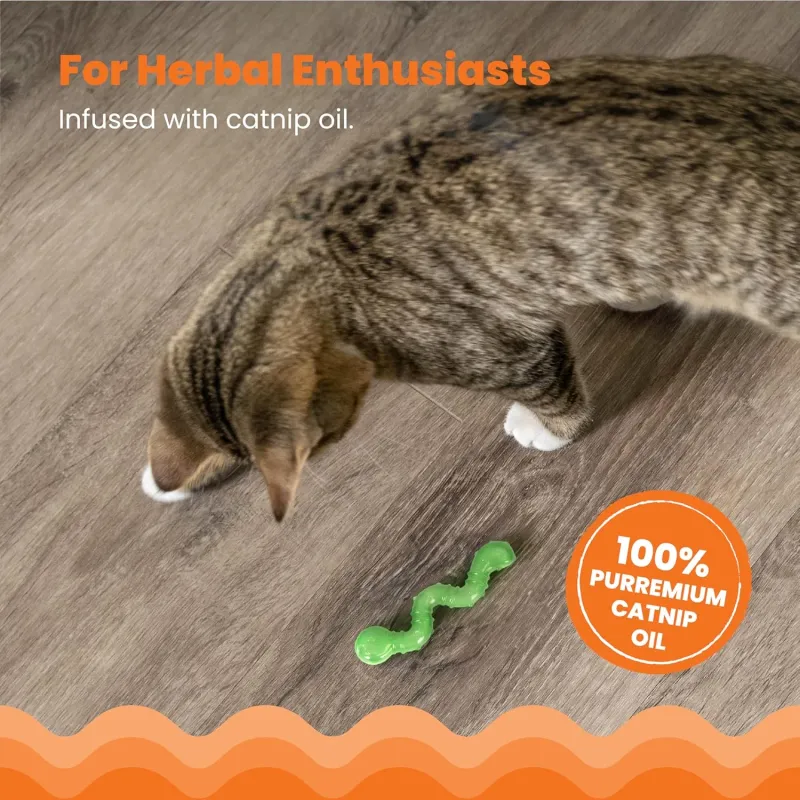 Catstages Orkakat Wiggle Worm Dental Catnip Cat Chew Toy