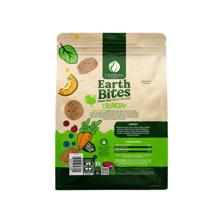 Earthborn EarthBites Crunchy Grain-Free Dog Treats Turkey 2 lb.