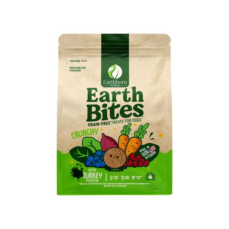 Earthborn EarthBites Crunchy Grain-Free Dog Treats Turkey 2 lb.