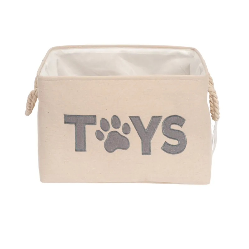 Country Living Collapsible Fabric Pet Toy Storage Basket