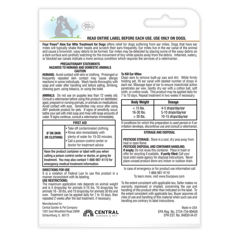 Healthy Promise Aloe Ear Mite Treatment For Dogs, 0.75 oz