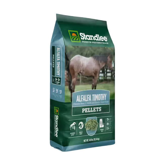 Standlee Premium Western Forage Premium Alfalfa/Timothy Hay Pellet Horse Feed, 40 lb.