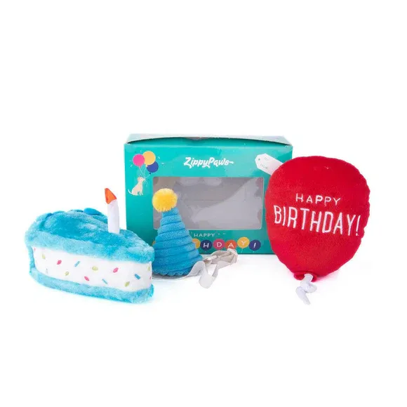 ZippyPaws Birthday Box 3pc-Blue 
