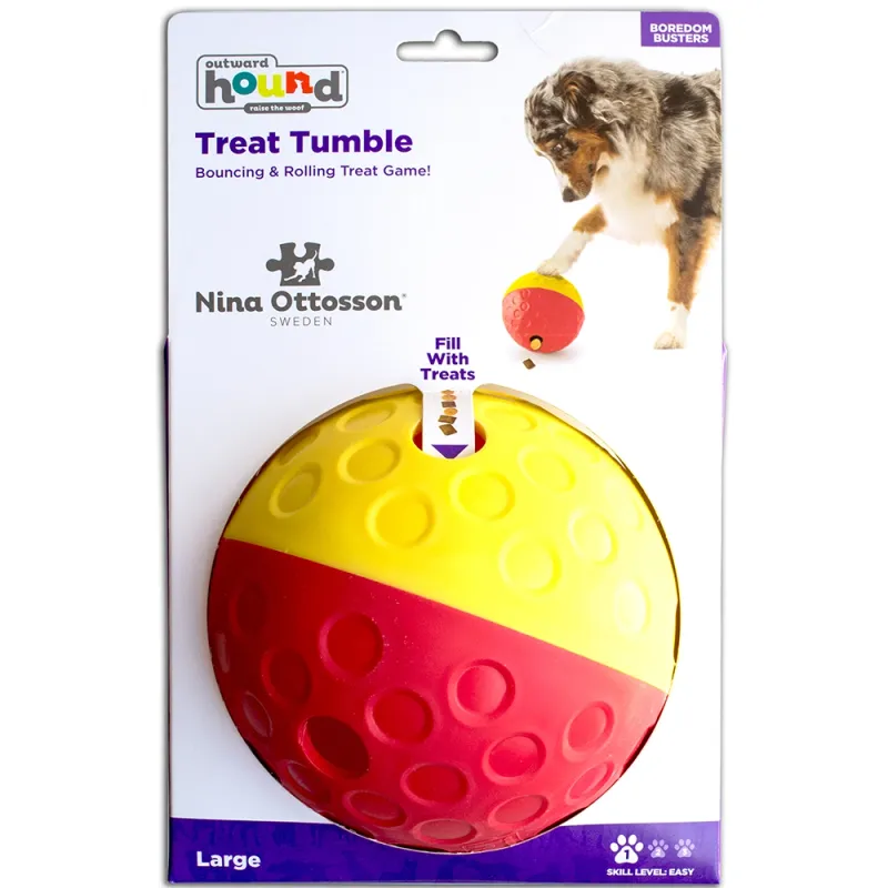 NO Interactive Treat Dog Puzzle Toy Red/Yellow Lrg Level 1