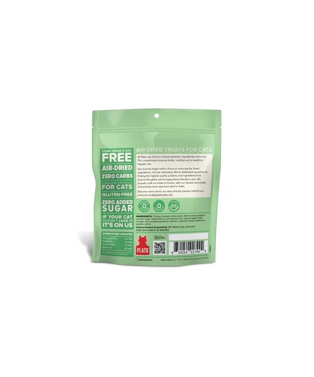 Plato Air-Dried Cat Treats Chicken w Catnip 2.5oz