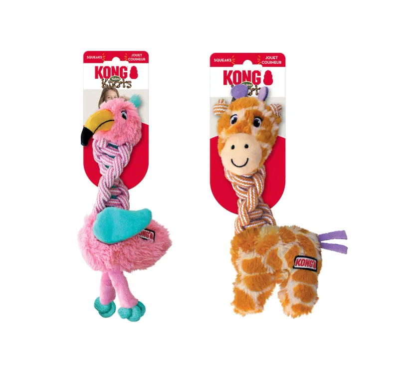 KONG Dog Twist Knot-Small Giraffe/Flamingo Assortment